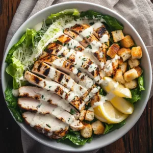 Flat lay of Caesar Salad ingredients: lettuce, chicken, Parmesan, and croutons